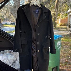 GAP Black Long Trench Coat